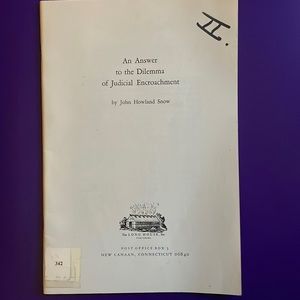 Vintage Law Bar publication An Answer to the Dilemma of Judicial Encroachment